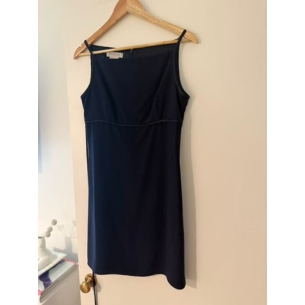 ✨ Vintage Phoebe Petites Navy Ruched Slip Dress Y2K Adjustable Side Drawstring